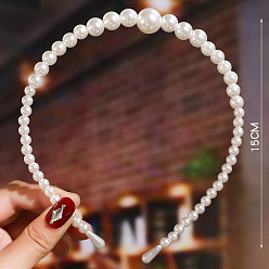White Pearl Hair Bands, Bridal Hair Bands Party Wedding Hair Accessories for Women Girls, White, 150mm