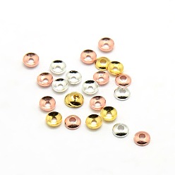 Color mezclado Abalorios conos pequeños de latón, color mezclado, 3x0.8 mm, agujero: 1 mm