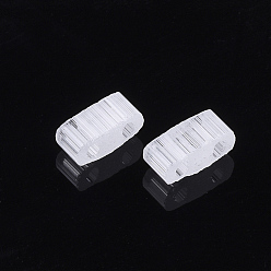 Clear 2-Hole Glass Seed Beads, Imitation Cat Eye, Rectangle, Clear, 4.5~5.5x2x2~2.5mm, Hole: 0.5~0.8mm