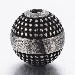 Bronze 316 perles chirurgicales en acier inoxydable, ronde, gris anthracite, 10x9.5mm, Trou: 2mm
