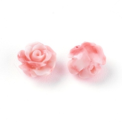 Corail Clair Perles de corail synthétiques, teint, rose, corail lumière, 6.5x4.5mm, Trou: 1mm