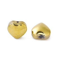 Gainsboro Grano de cristal electroplate, oro chapado, corazón, gainsboro, 10x10x5 mm, agujero: 1 mm