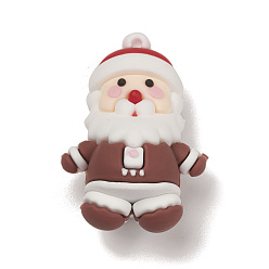 Santa Claus Большие подвески в рождественском стиле из ПВХ, Дед Мороз, 52.5x35x25 мм, отверстие : 3 мм
