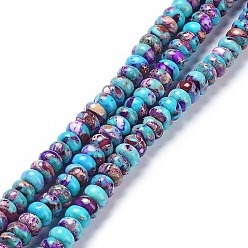 Pourpre Perles synthétiques turquoise brins, teint, rondelle, pourpre, 8x5mm, Trou: 0.7mm, Environ 80~84 pcs/chapelet, 15.94~16.14 pouce (40.5~41 cm)