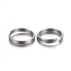 Color de Acero Inoxidable 304 anillos partidos de acero inoxidable, anillos de salto de doble bucle, color acero inoxidable, 5x1 mm, diámetro interior: 3.8 mm, alambre simple: 0.5 mm