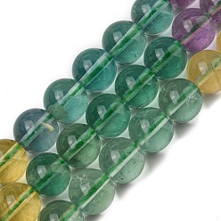 Fluorine Fluorite naturel chapelets de perles, ronde, 8mm, Trou: 1.2mm, Environ 49 pcs/chapelet, 15.67~15.75'' (39.8~40 cm)