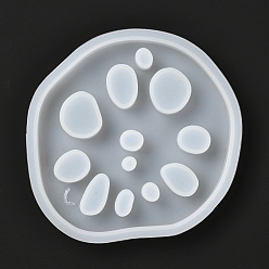 Белый Поделки корень лотоса кусочки чашки подушечки силиконовые формы, для уф-смолы, изготовление ювелирных изделий из эпоксидной смолы, белые, 107x100x10 мм