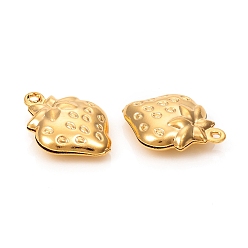 Golden 304 Stainless Steel Charms, Strawberry, Golden, 15x11x4mm, Hole: 1.2mm