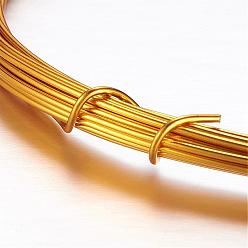 Verge D'or Fil d'aluminium rond, fil d'artisanat en métal pliable, pour les projets de bricolage et d'artisanat, verge d'or, Jauge 15, 1.5mm, 5 m/rouleau (16.4 pieds/rouleau)