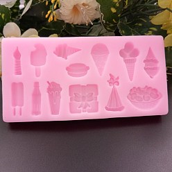 Pink Food Grade Silicone Molds, Fondant Molds, For DIY Cake Decoration, Chocolate, Candy, UV Resin & Epoxy Resin Jewelry Making, Ice Cream, Pink, 115x58x9mm