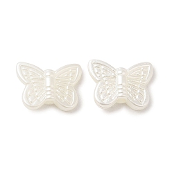 Fantasma Blanco Perlas de imitación cuentas de perlas, mariposa, fantasma blanco, 11x14x3.5 mm, agujero: 1.8 mm