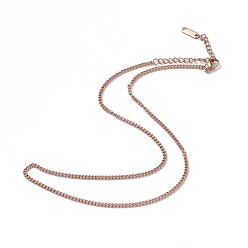Oro Rosa Chapado en iones (ip) 304 collar de cadena de acero inoxidable para hombres y mujeres, oro rosa, 15.87 pulgada (40.3 cm)