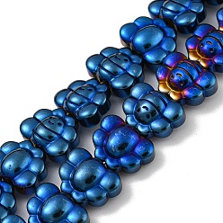 Azul Chapado Hebras de cuentas de hematites no magnéticas sintéticas galvanizadas, mariposa, azul chapado, 9.2~9.3x12.2~12.4x6~6.1 mm, agujero: 0.9 mm, sobre 43 unidades / cadena, 15.35'' (39 cm)