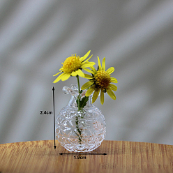 Clear High Borosilicate Glass Vase Miniature Ornaments, Micro Landscape Garden Dollhouse Accessories, Pretending Prop Decorations, Bumpy, with Wavy Edge, Clear, 19x24mm
