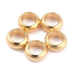 Real 24K Gold Plated Rack Plating Brass Spacer Beads, Long-Lasting Plated, Flat Round, Real 24K Gold Plated, 5x2mm, Hole: 3mm