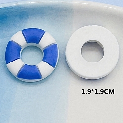 Bleu Cabochons en résine opaque, pour les accessoires de cheveux, anneau de natation, bleu, 19mm