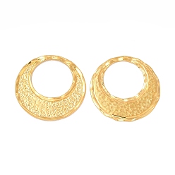 Real 18K Gold Plated Ion Plating(IP) 304 Stainless Steel Pendants, Round Ring, Real 18K Gold Plated, 30x2mm, Hole: 17.5mm