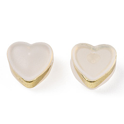 Золотой Силиконовые гайки для ушей, латунные серьги пояса спинки, сердце, золотые, 6x6.5x4.5 мм, отверстие : 0.8 мм