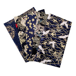 Noir Tissu artisanal en coton, lot rectangle patchwork peluches différents modèles, pour bricolage couture quilting scrapbooking, avec motif de style zéphyr japonais, noir, 25x20 cm, 5 pièces / kit