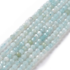 Amazonite Chapelets de perles amazonite naturelles  , ronde, facette, 2.5mm, Trou: 0.5mm, Environ 165 pcs/chapelet, 15.7 pouce (40 cm).