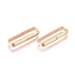 Oro 201 conectores de enlace rápido de acero inoxidable, que une los anillos, cerrado pero sin soldar, Rectángulo, dorado, 20.5x6.5x2.5 mm, diámetro interior: 4.5x18.5 mm