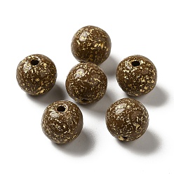 Brun De Noix De Coco Perles acryliques opaques, ronde, brun coco, 11.5x11mm, Trou: 2mm, environ: 520 pcs / 500 g