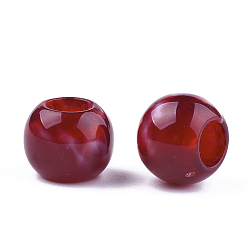 Rouge Foncé Perles acryliques, style de pierres fines imitation, rondelle, rouge foncé, 11.5x9.5mm, trou: 5.5 mm, environ 760 pcs / 500 g