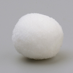 White DIY Doll Craft, Polyester Pom Pom Ball, Round, White, 14~15mm