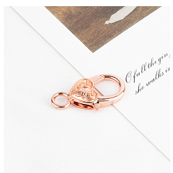 Rose Gold Zinc Alloy Lobster Claw Clasps, Rose Gold, 26.5~27mm