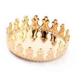 Golden 304 Stainless Steel Cabochon Settings, Lace Edge Bezel Cups, Flat Round, Golden, 16x4mm Tray: 15mm