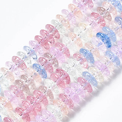 Coloré Perles en verre craquelé, teints et chauffée, rondelle, colorées, 6x3.5mm, Trou: 1.2mm, Environ 147 pcs/chapelet, 15.23 pouce (38.7 cm)