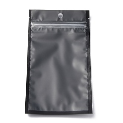 Черный Пластиковая сумка с замком на молнии, сумки для хранения, мешок с самоуплотнением, верхнего уплотнения, с окном и вешалкой, прямоугольные, чёрные, 18x10x0.2 см, односторонняя толщина: 3.1 мил(0.08мм)