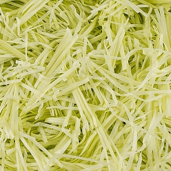 Verde de Amarillo Relleno de trituración de papel de corte arrugado de rafia, para envolver regalos y llenar canastas de pascua, amarillo verdoso, 2~3 mm, 50 g / bolsa