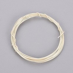 Creamy White Round Copper Wire Copper Beading Wire for Jewelry Making, Long-Lasting Plated, Creamy White, 24 Gauge, 0.5mm, about 75.45 Feet(23m)/roll