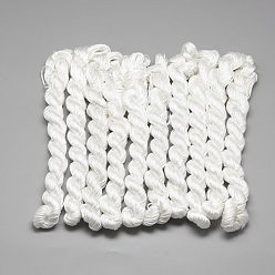 Blanco Cordones de poliéster trenzado, blanco, 1 mm, aproximadamente 28.43 yardas (26 m) / paquete, 10 paquetes / bolsa