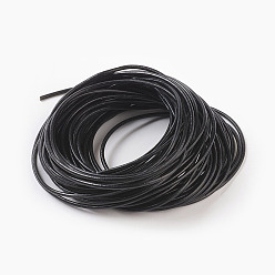 Черный Шнур натуральной кожи, кожаный шнур ювелирных изделий, ювелирные изделия DIY делает материал, окрашенные, круглые, чёрные, 2 мм, около 10.93 ярдов (10 м) / пачка