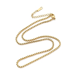 Oro 304 collar de cadena de caja de acero inoxidable para hombres y mujeres, dorado, 18.70~18.82 pulgada (47.5~47.8 cm)