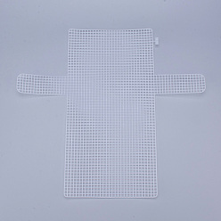 White Plastic Mesh Canvas Sheets, for Embroidery, Acrylic Yarn Crafting, Knit and Crochet Projects, White, 36.5x40x0.15cm, Hole: 4x4mm