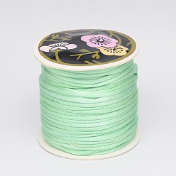 Pale Green Nylon Thread, Rattail Satin Cord, Pale Green, 1.5mm, about 114.82 yards(105m)/roll