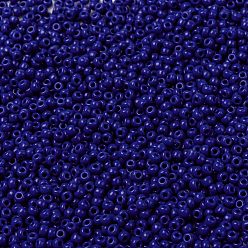 (RR414) Cobalto opaco Cuentas de rocailles redondas miyuki, granos de la semilla japonés, (rr 414) cobalto opaco, 8/0, 3 mm, agujero: 1 mm aproximadamente 422~455 piezas / botella, 10 g / botella
