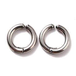 Stainless Steel Color 304 Stainless Steel Clip-on Earrings, Hypoallergenic Earrings, Ring, Stainless Steel Color, 16x3mm