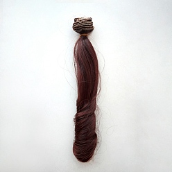 Roja India Peluca de muñeca de peinado romano ondulado largo de fibra de alta temperatura, para diy girl bjd makings accesorios, piel roja, 7.87~39.37 pulgada (20~100 cm)