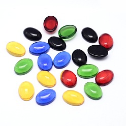 Mixed Color K9 Glass Cabochons Oval Flat Back Cabochons, Mixed Color, 16x12x6mm