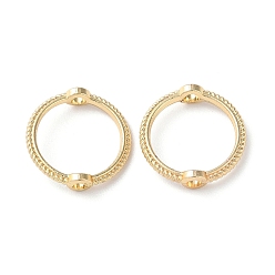 Real 14K Gold Plated Rack Plating Alloy Bead Frames, Round Ring, Real 14K Gold Plated, 13x3mm, Hole: 1.6mm