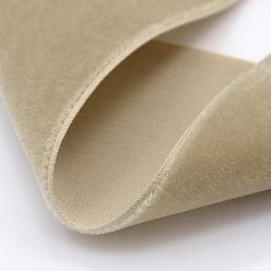 Tan Polyester Velvet Ribbon for Gift Packing and Festival Decoration, Tan, 3/8 inch(10mm), about 50yards/roll(45.72m/roll)