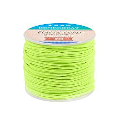 Green Yellow Elastic Cord, Polyester Outside and Latex Core, Green Yellow, 2mm, about 54.68 yards(50m)/roll, 1roll/box