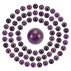 Amethyst SUNNYCLUE DIY Stretch Bracelets Making Kits, include Natural Amethyst Round Beads, Elastic Crystal Thread, Beads: 10~10.5mm, Hole: 1~1.2mm, 100pcs