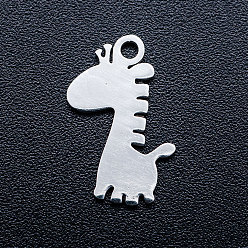 Stainless Steel Color 201 Stainless Steel Pendants, Stamping Blank Tag Charms, Giraffe, Stainless Steel Color, 15.5x10x1mm, Hole: 1.5mm