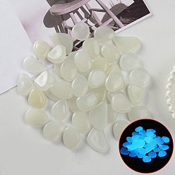 White Resin Luminous Glow in the Dark Pebbles Stone, Vase Fillers, Nuggest, White, 20~30mm