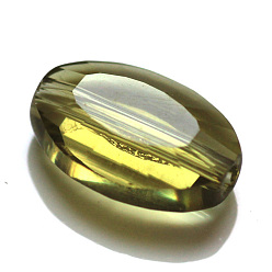 Olive Imitation Austrian Crystal Beads, Grade AAA, Faceted, Oval, Olive, 9.5x6x3mm, Hole: 0.7~0.9mm